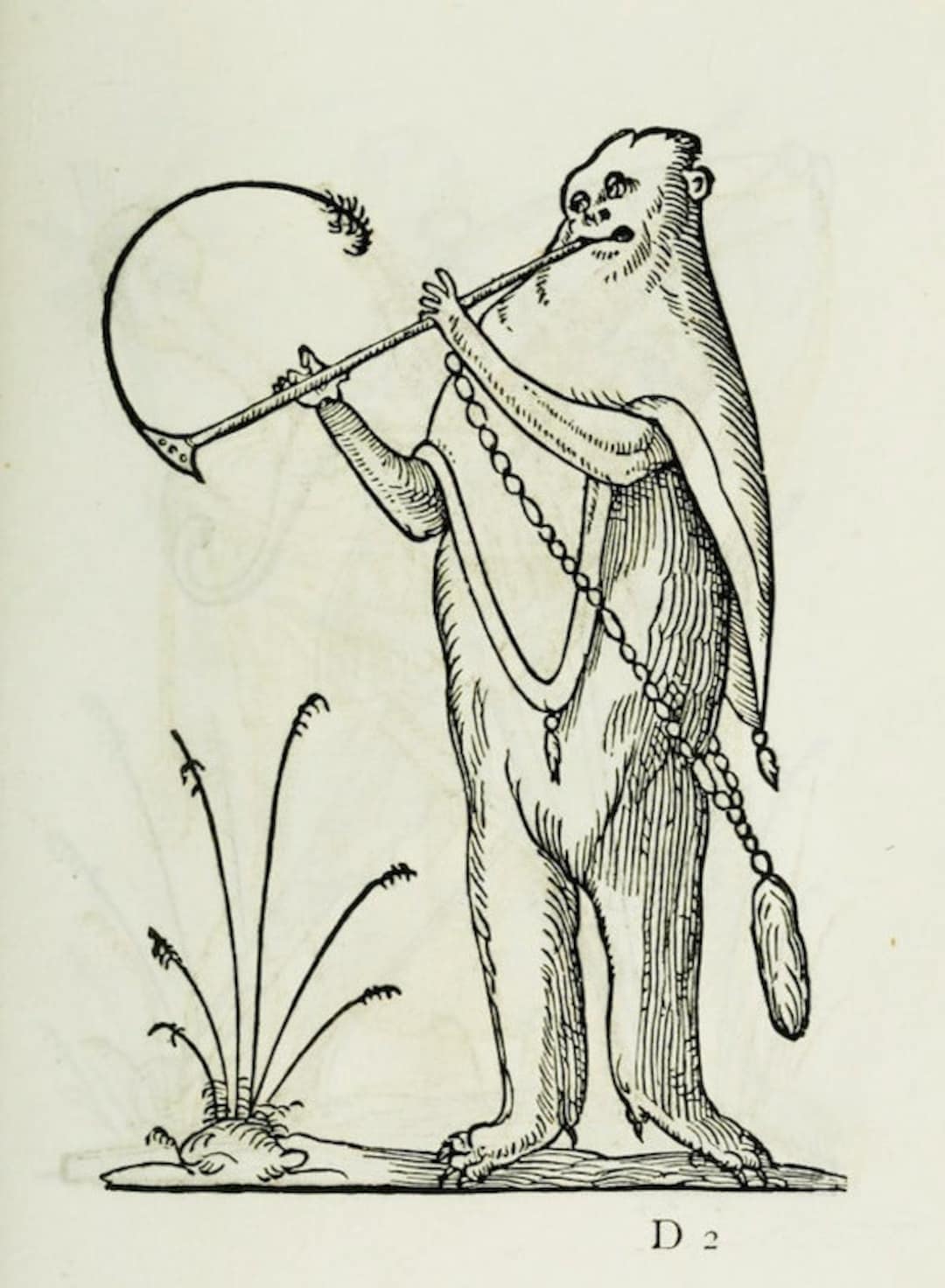 Recorder I Renaissance Print, Medieval Art, Woodcut, Richard