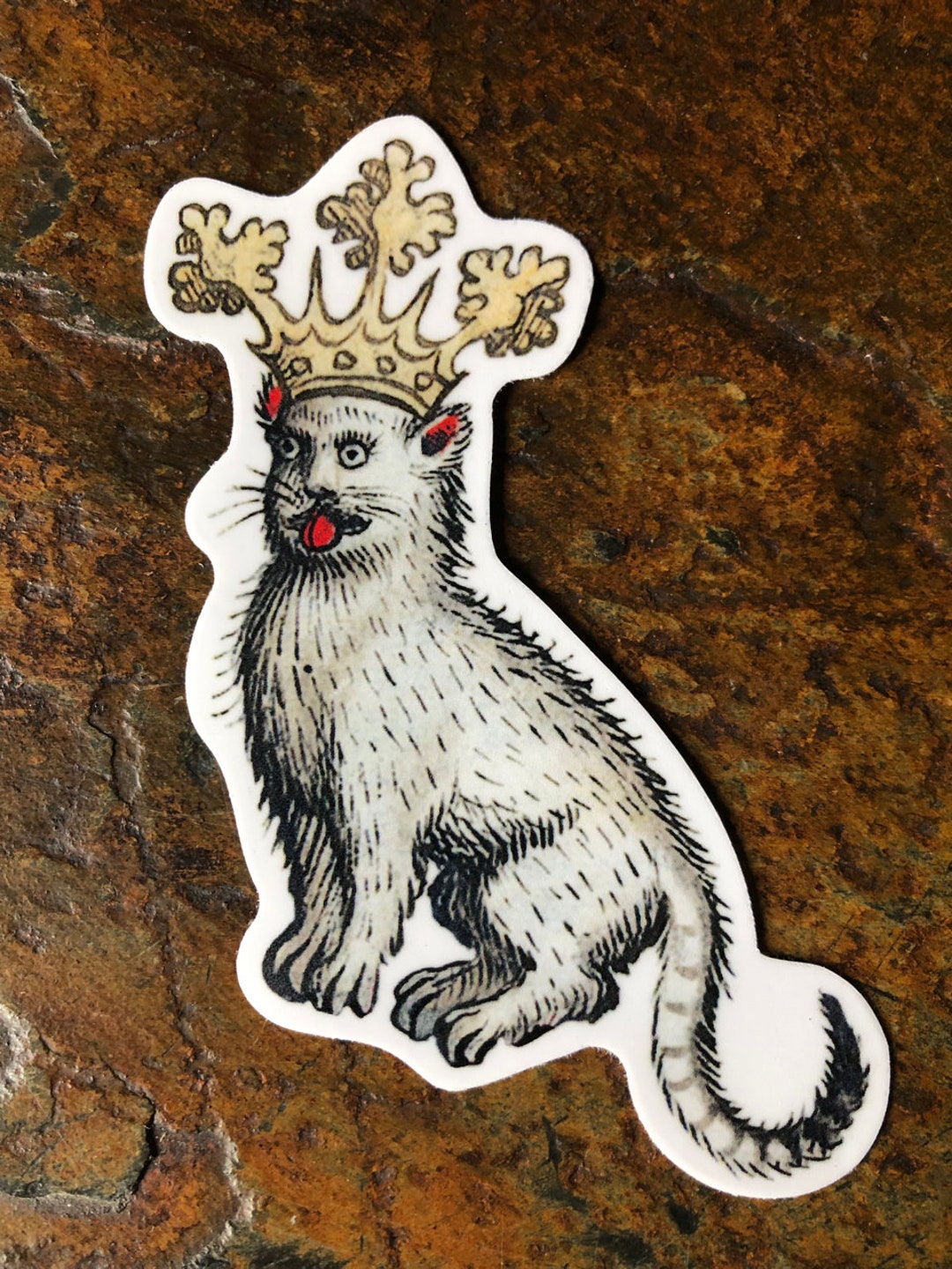 Vinyl Sticker Derp Cat Cutout Medieval Renaissance Art, Weatherproof ...