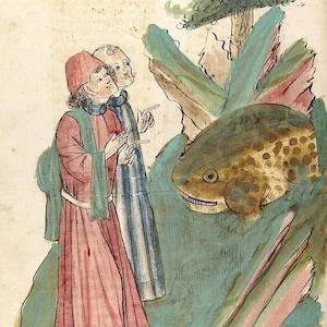Wise Frog Medieval Print, pet frog, home decor, authentic art, medieval frogs, bestiary, marginalia, forestcore, cottagecore, queer art