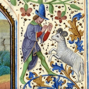 Goat Attack Medieval Print, goat gift, wall art, framable print, authentic art, medieval goats, bestiary, marginalia, ram, home decor