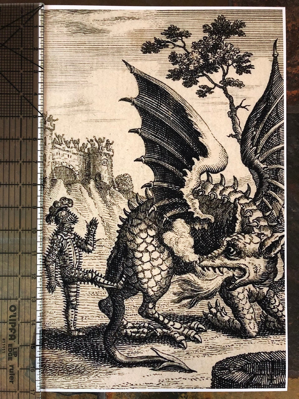 ドラゴン啓蒙プリント、ドラゴンアートギフト、騎士、家の装飾