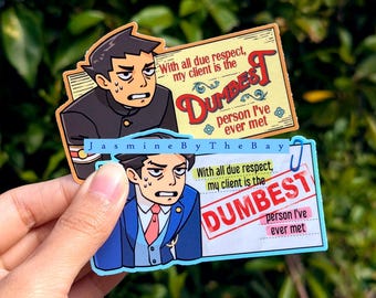Phoenix and Ryuunosuke Dumb Client Sticker