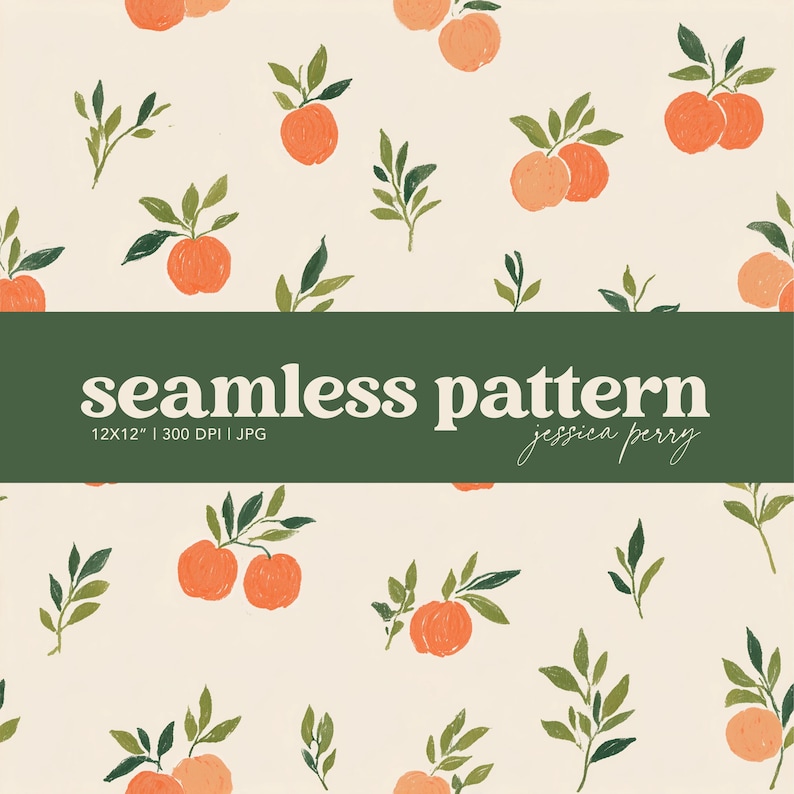 Watercolor Peaches Seamless Pattern, Botanical Peach Repeating Pattern ...