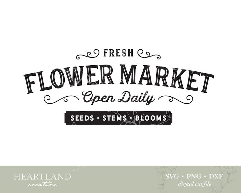 Fresh Flower Market SVG Cut File Seeds Stems Blooms SVG File | Etsy