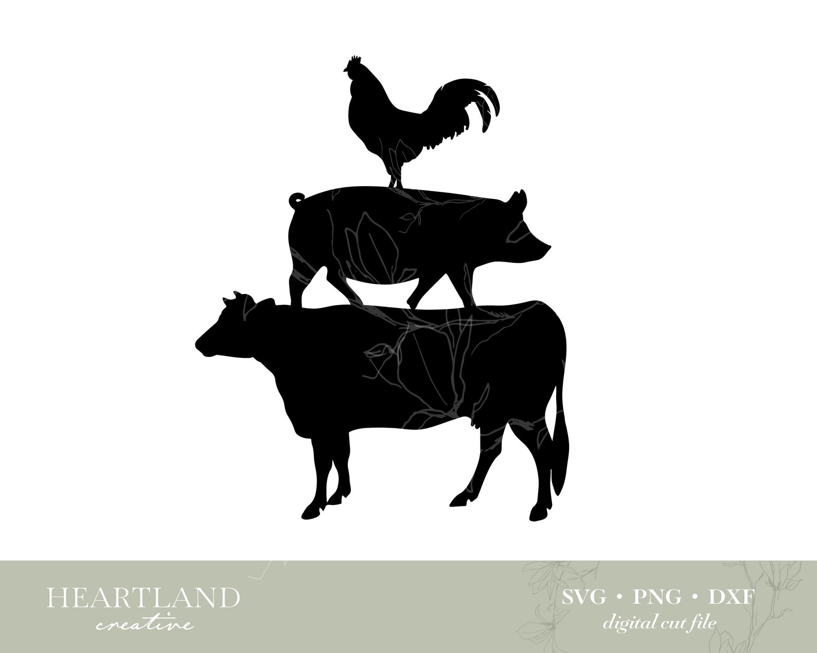 Free Farm Animals Pig Cow Hen Svg Cut File Craftables - vrogue.co