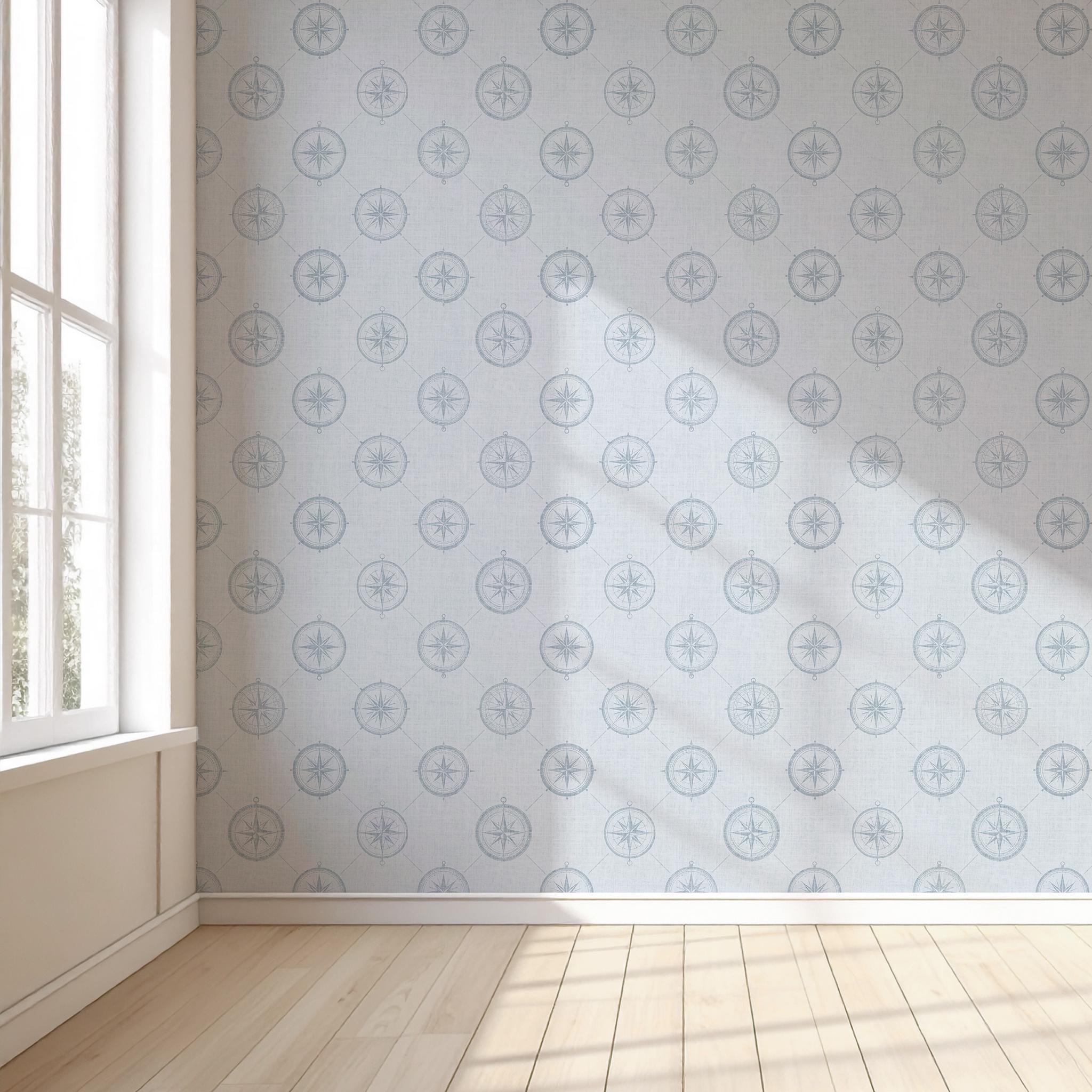 Compass Repeat Pattern Blue Vintage Compass Seamless Pattern, Compass Repeating Pattern ...