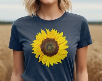 Sonnenblume T-Shirt für Naturliebhaber Floral Shirt für Sie Niedliches Blumen-T-Shirt für Frauen Hippie-Shirt Sonnenblume Geschenk Frühlingszeit Shirt