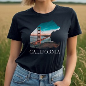black t shirt with a bear with text saying California