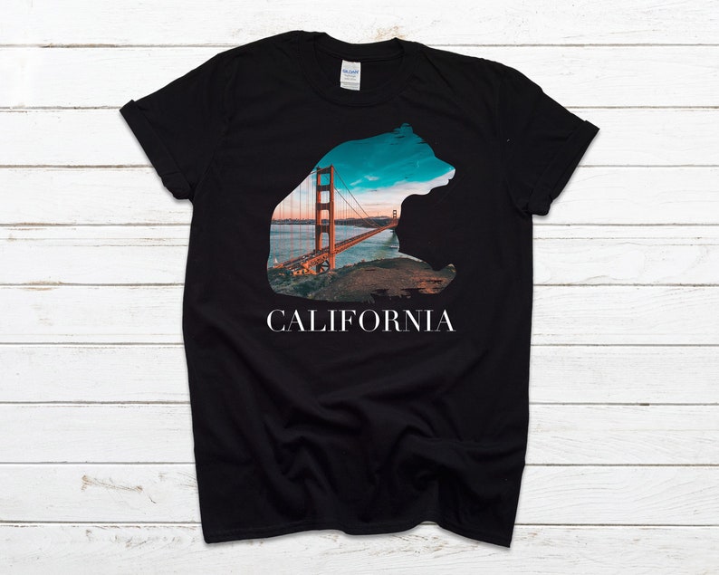 black t shirt with a bear with text saying California