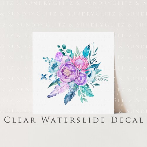 Clear Waterslide Decal for Tumblers Floral Waterslide Decal Etsy