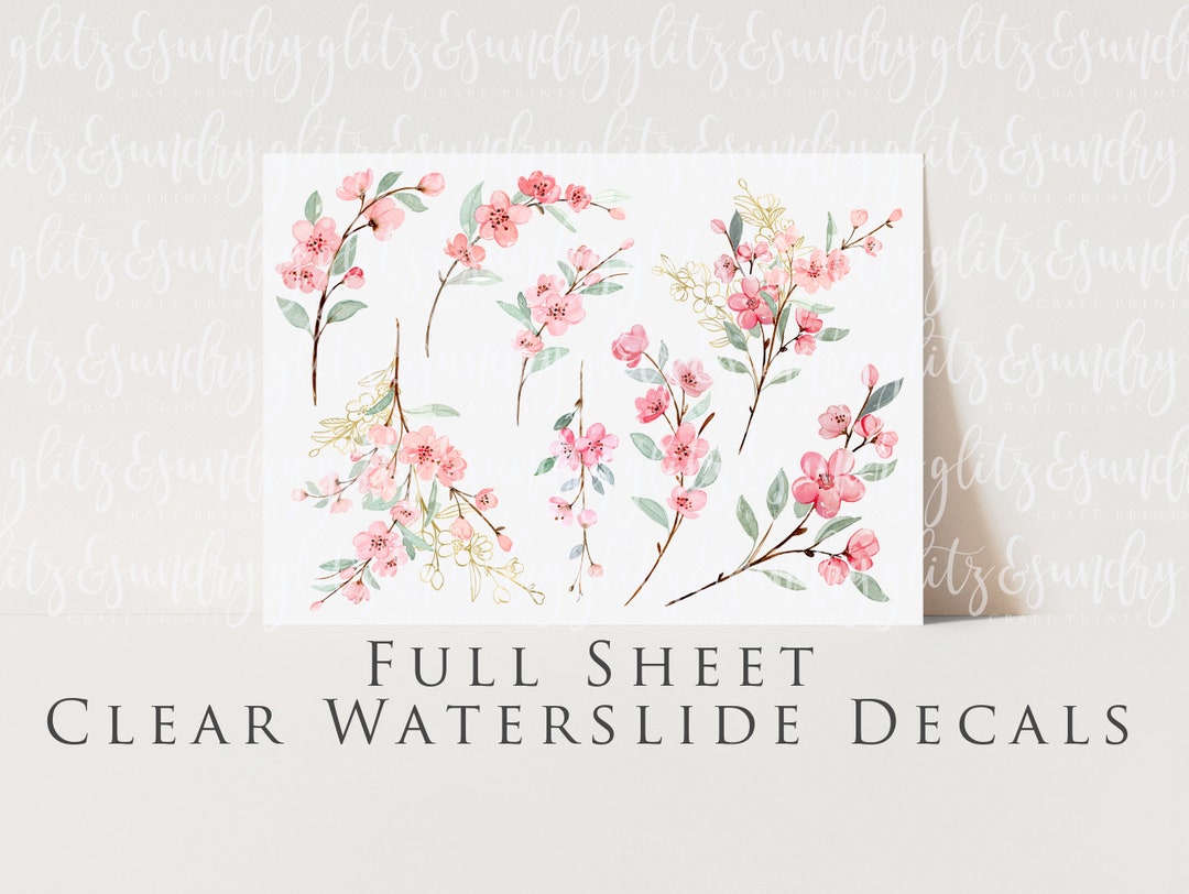 Clear Waterslide Decals for Tumblers Full Sheet Waterslide Etsy