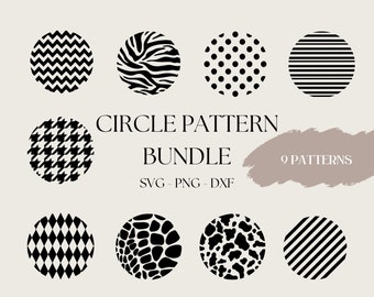 Keychain SVG Bundle, Round Pattern SVG, Circle Keychain patterns SVG, Animal Print Round Svg