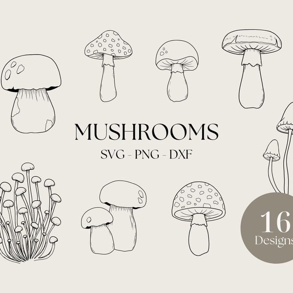 Mushroom SVG, Fungus svg, Mushroom Clipart, Commercial Use Included