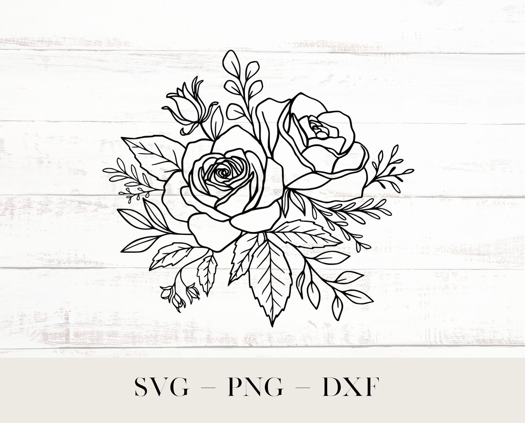 Rose SVG, Rose Svg Cut Files, Floral Border, Bouquet of Roses, Roses ...