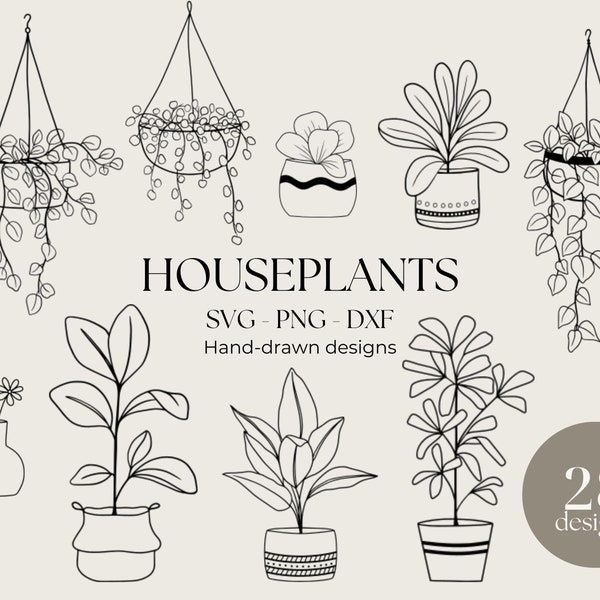 Houseplant SVG, Plant SVG Bundle, House Plant Clip Art, Potted Plant SVG