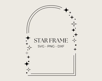 Arch Svg, Monogram Frame Png, Celestial Star Frame, Commercial Use Included