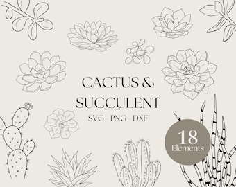 Succulent SVG, Cactus Clipart, Plant SVG, Commercial Use Svg