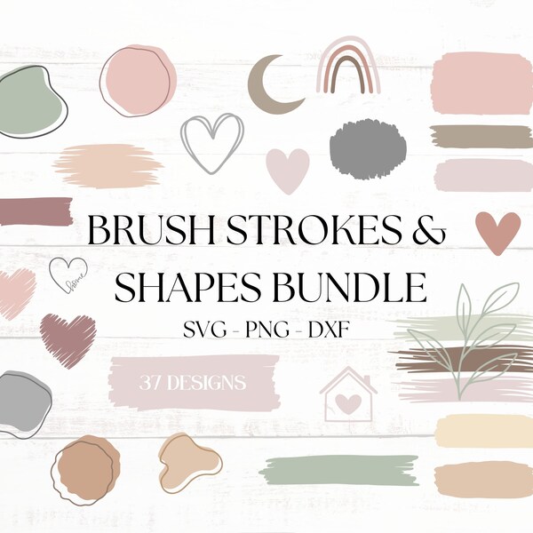 Brush Stroke SVG, Abstract Shapes Bundle SVG, Keychain Cutfiles