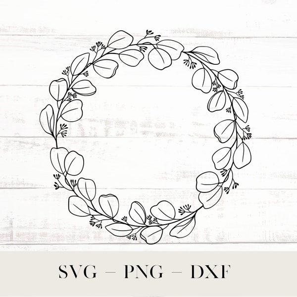 Eucalyptus Svg, Eucalyptus Wreath, Line art Svg, Commercial Use Png