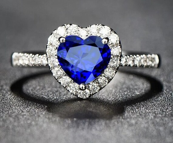 Buy ADREAML Women's Jewelry Platinum Circular Bead Cross Heart Blue  Gemstone Wedding Ring Online at desertcartJamaica