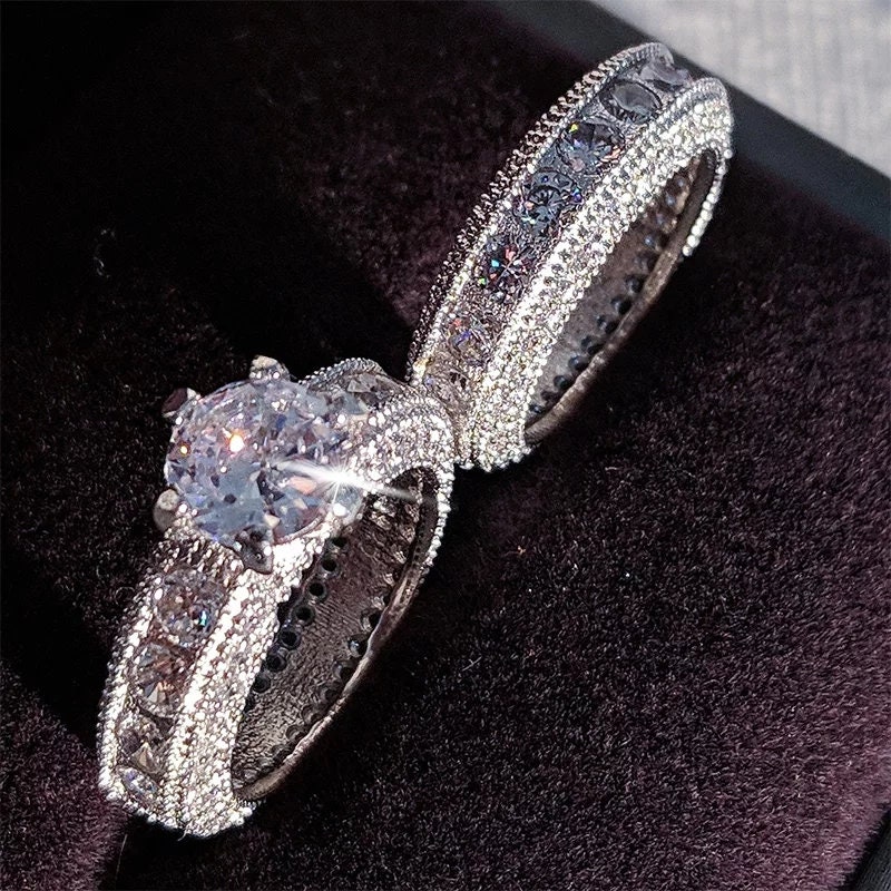 Luxury Bold Big Wedding Rings Set for Bridal Womenlove Couple - Etsy