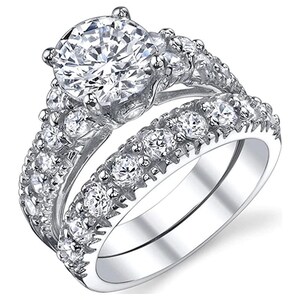 New Luxury Wedding Round Ring Set for Womenlove Couple - Etsy