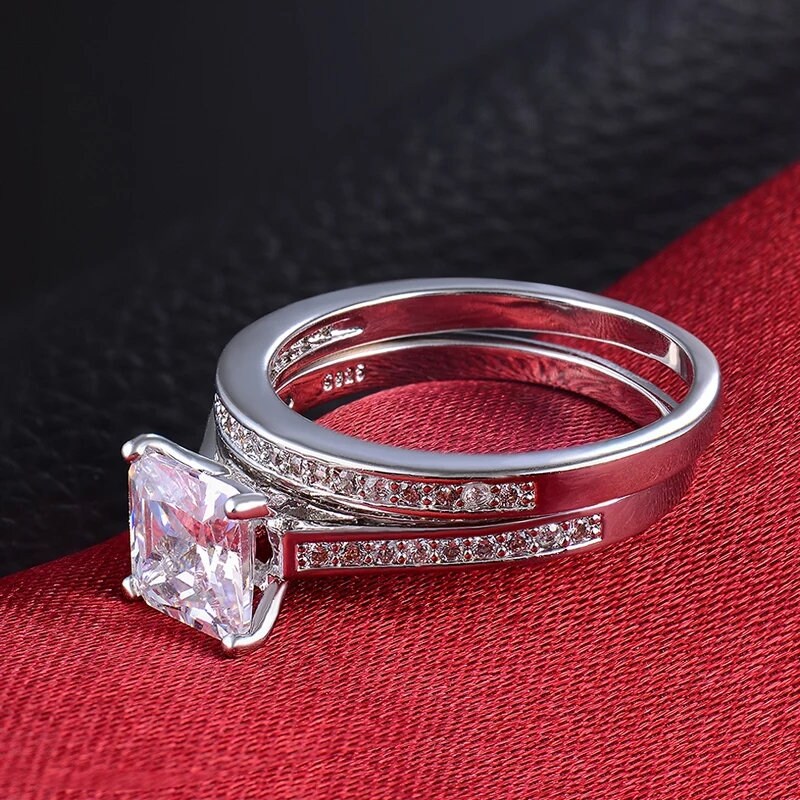 Fashion Ring Sets For Women Square Wedding ringFine Etsy