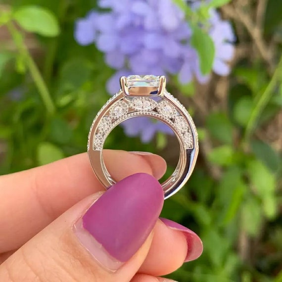 S925 Sterling Silver Wedding Rings Luxury AAA Heart Shaped Pink Diamond Ring CZ Diamond Eternity Wedding Engagement Rings Ladies Fashion Classic