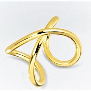 Saffron Gold Crisscross Single Ear Cuff Wrap