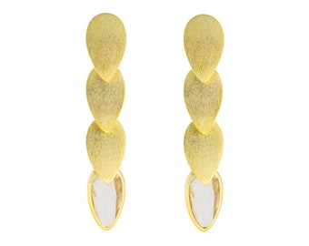 Carmen Cascade Citrine Gemstone Gold Drop Earrings