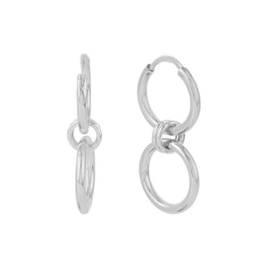 Alchemy Silver Double Circle Dangle Earrings