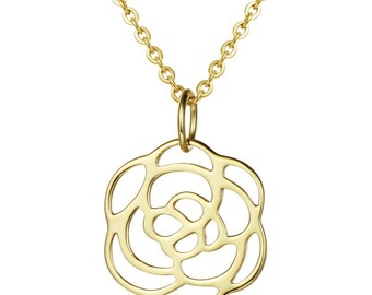 Lucia Fleur Gold Lattice Pendant Necklace