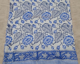 Hand Block Print Cotton Dohar: Reversible Indian Blanket Bedspread