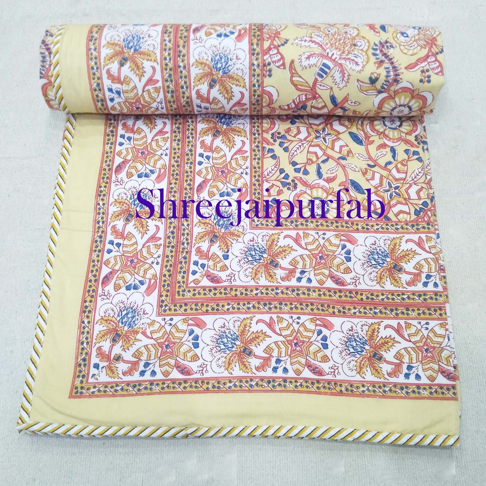 Suitable Dohar Hand Block Print Ac Dohar Natural Dohar Etsy