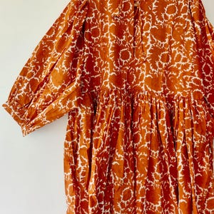 Block Print Midi Dress, Mini Dress, floral Long Block Print Dress, Deep Neck with string closer