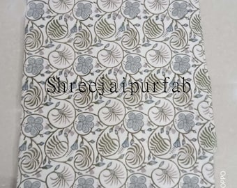 Hand Block Printed Cotton Dohar: Reversible Indian Quilt Bedspread