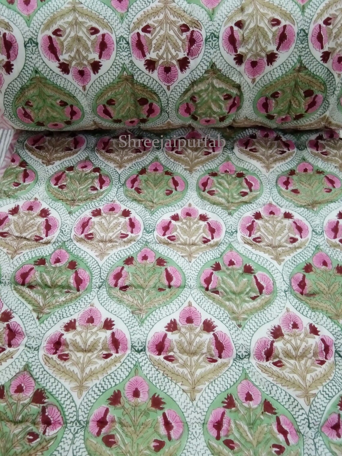 Shreejaipurfab Rajasthani Floral Print Quilts Indian Hand Etsy