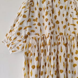 Block Print Midi Dress, Mini Dress,  Block Print Buti Dress, Deep Neck with string closer