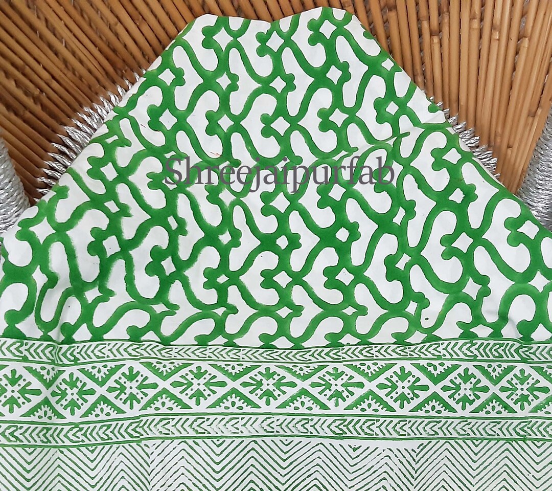 Shreejaipurfab Indian Hand Block Print Cotton Based Bed Sheet ,bed for