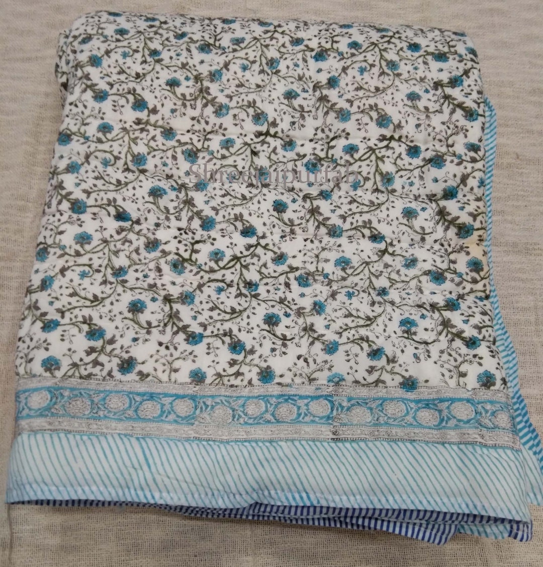 Shreejaipurfab 100% Cotton Quilts Indian Hand Block Print - Etsy