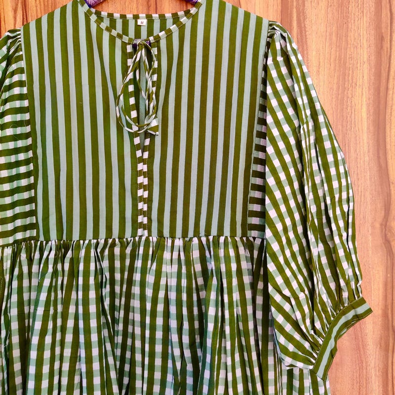 Green Gingham Midi Dress main image 1