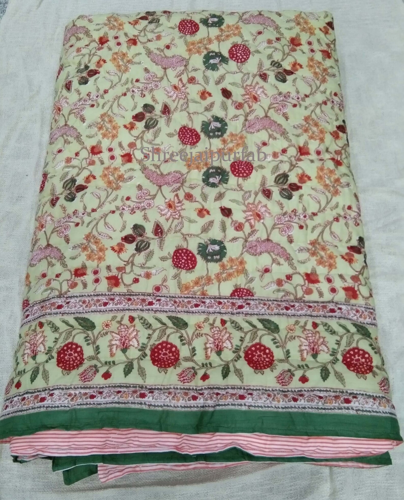 Shreejaipurfab Rajasthani Floral Print Quilts Indian Hand Etsy