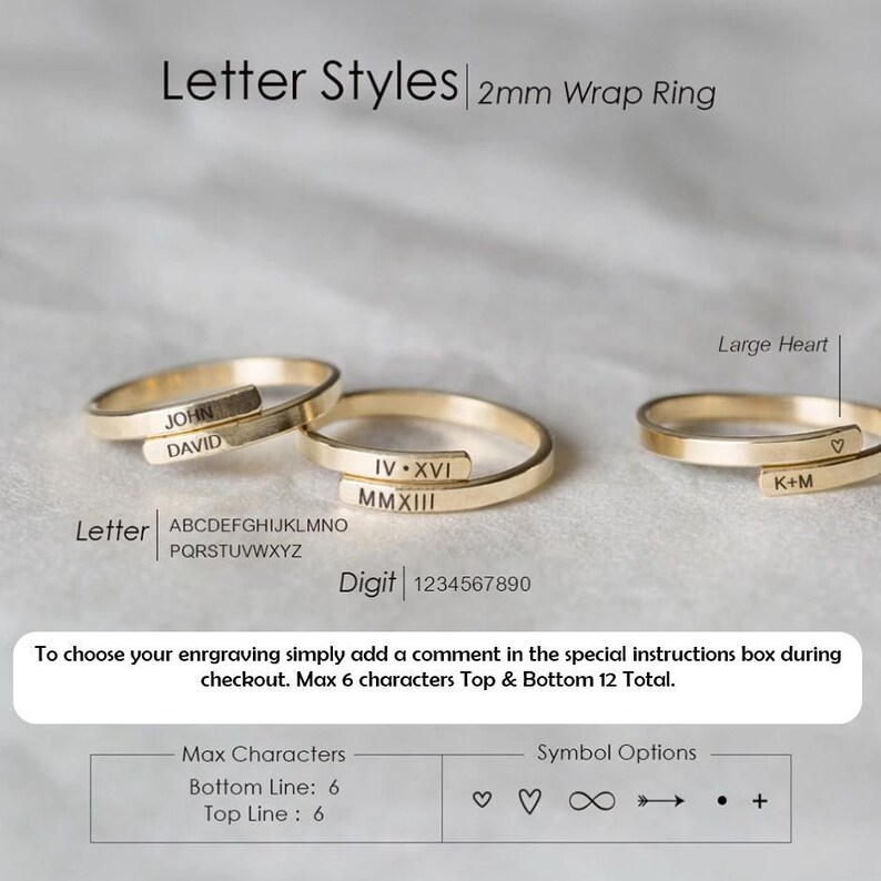 Minimalist Ring Initial Band Personalized Wrap Ring Ring for Lover Adjustable Custom Rings Couple Rings Personalized Name Ring
