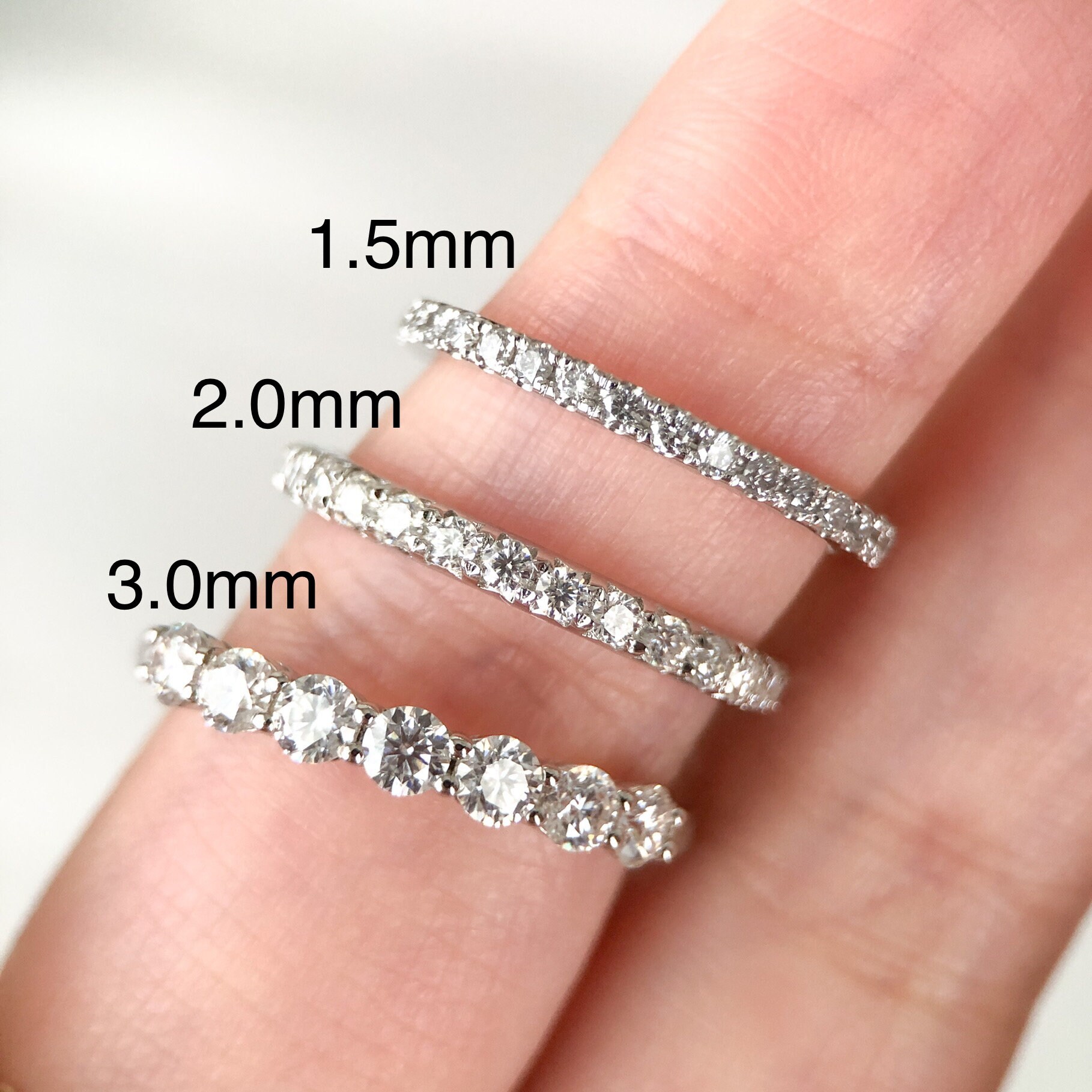 Full Eternity Moissanite Ring 2mm Eternity Ring Moissanite Etsy