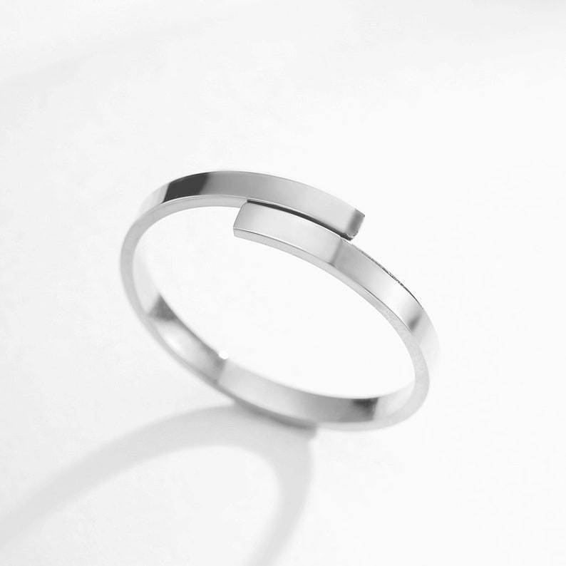 Minimalist Ring Initial Band Personalized Wrap Ring Ring for Lover Adjustable Custom Rings Couple Rings Personalized Name Ring