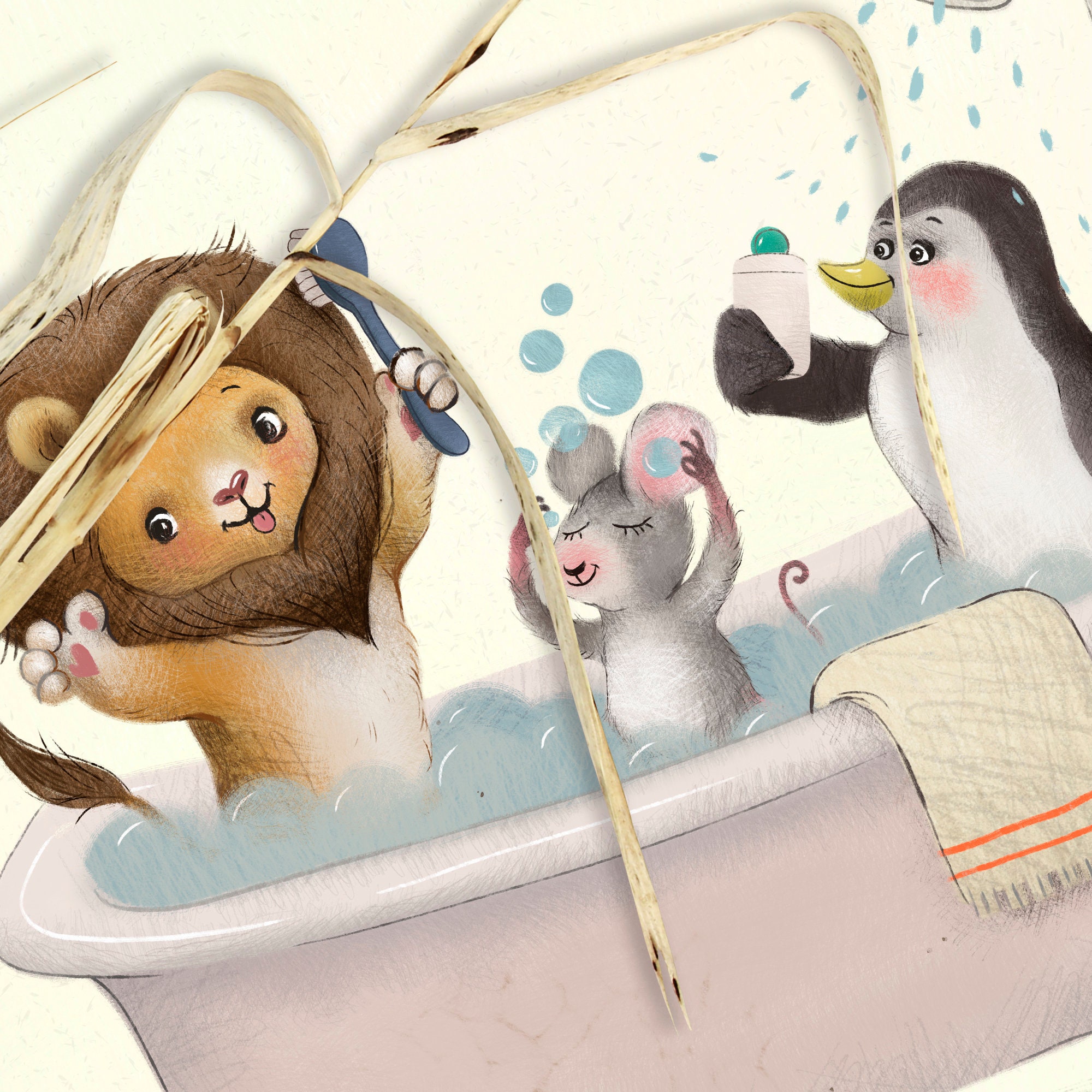 Safari Bath Time. Bathroom wall art Bathroom decor. DIGITAL Etsy