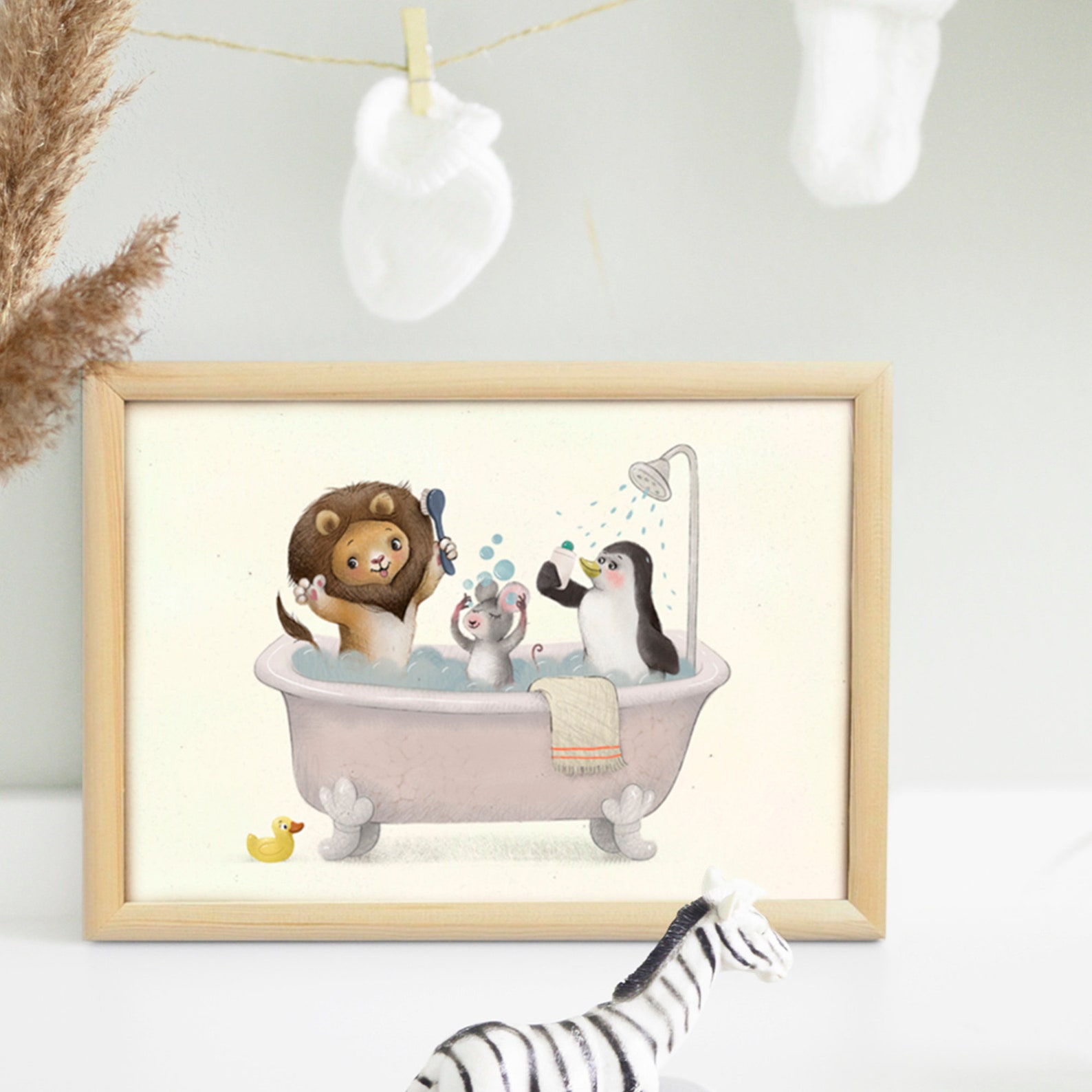 Safari Bath Time. Bathroom wall art Bathroom decor. DIGITAL | Etsy