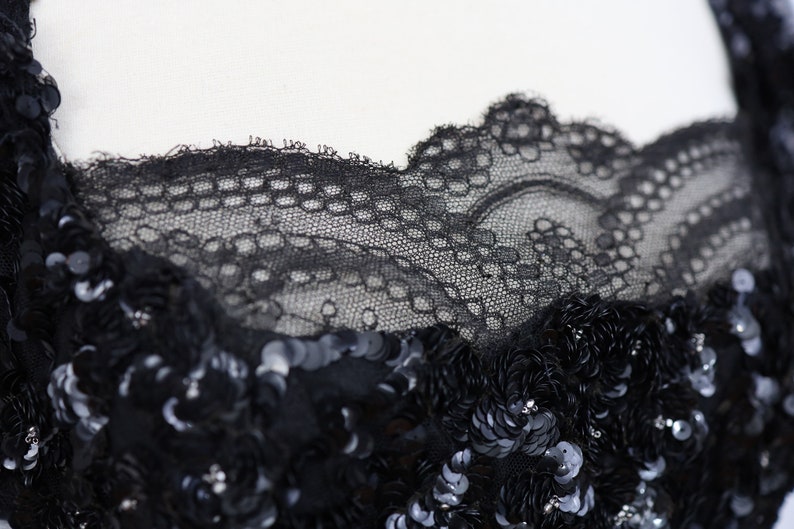 Late 1800s/early 1900s Edwardian Black Lace & Sequins Bodice//19th ...