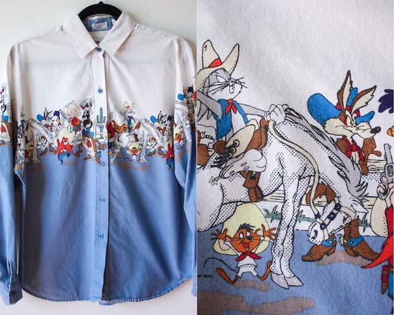 Karman Western Looney Tunes Shirt//Vintage Looney