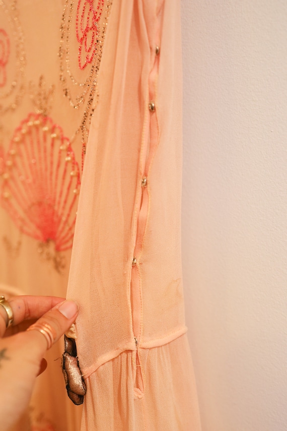 Authentic Antique 1920s Pure Silk Pink Flapper Dr… - image 9